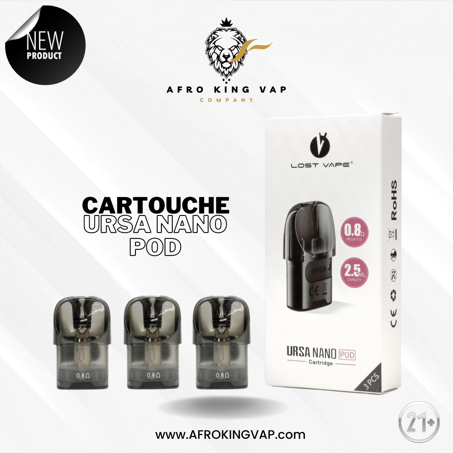 Cartouche LostVape Ursa Nano Pod - VENDU PAR UNITE AFROKING VAP Cartouche LostVape Ursa Nano Pod - VENDU PAR UNITE AFROKING VAP